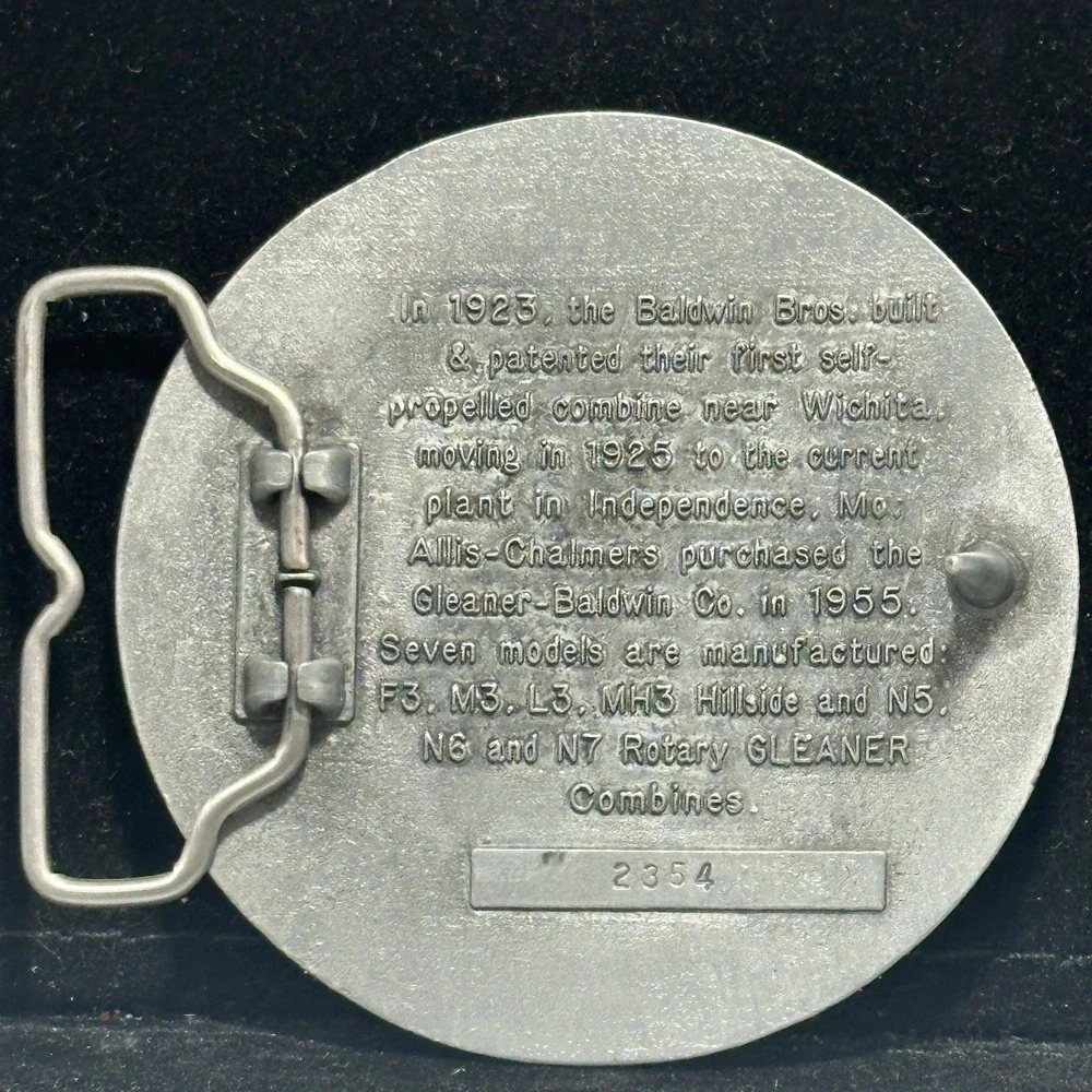 Vintage 1983 Gleaner Combine 60th Anniversary Farm Commemorative Belt Buckle